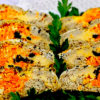 Рыбный рулет, запечённый с морковью, яйцом, сыром и маслинами