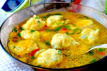 Суп с галушками и овощами